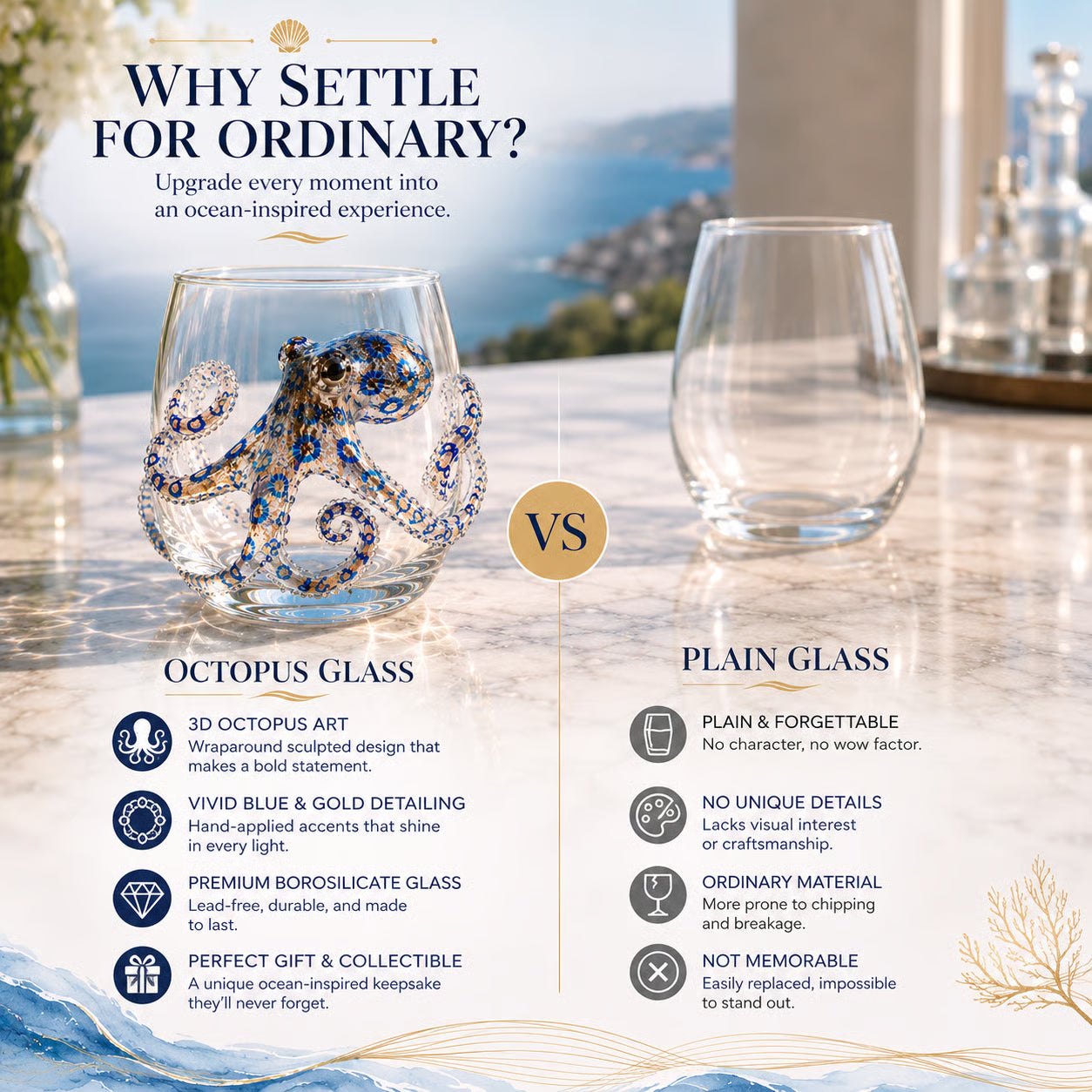 🌊 3D Ocean Animal Artisan Glassware Collection for Fresher Sips, Coastal Elegance & Elevated Home Bar Vibes