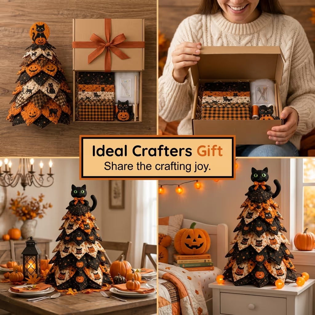 🎃 DIY Halloween Quilted Fabric Tree Kit