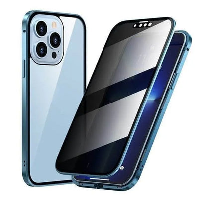 ✨ Magnetic iPhone case with privacy glass and metal frame✨