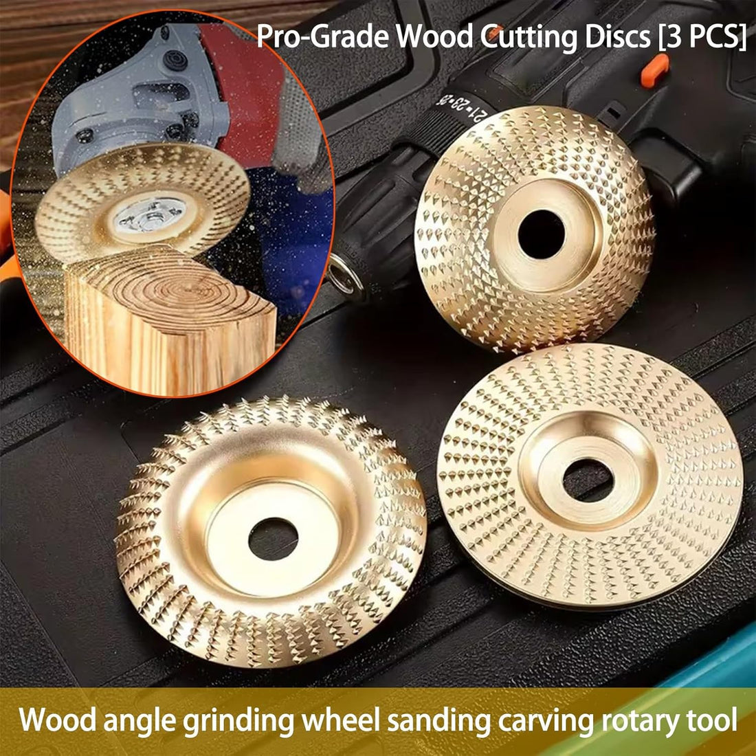 Heavy-Duty Wood Carving Disc Set (3PCS)