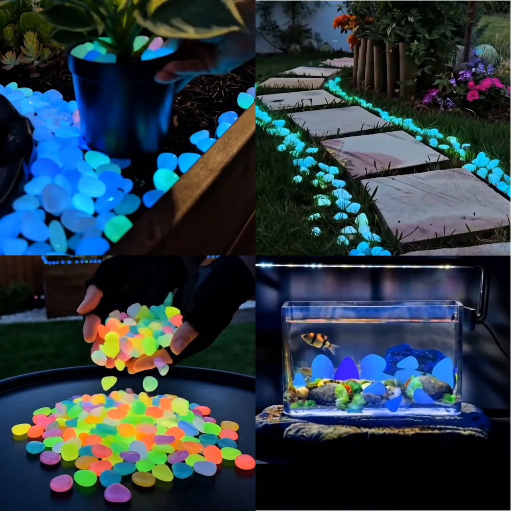 💥🌈Colorful Glow-in-the-Dark Garden Stones💥