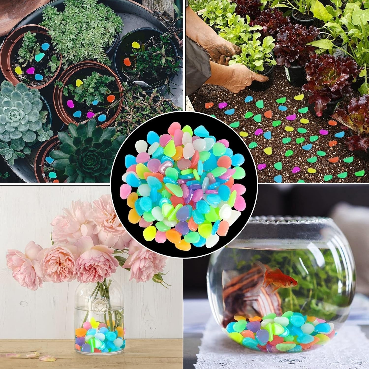 💥🌈Colorful Glow-in-the-Dark Garden Stones💥
