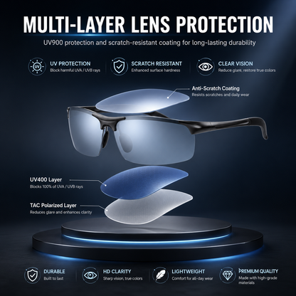 Photochromic Sunglasses with Anti-glare Polarized Lens