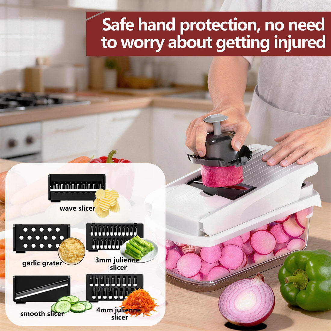 Vegetable Chopper,15-in-1 Multifunctional Food Chopper