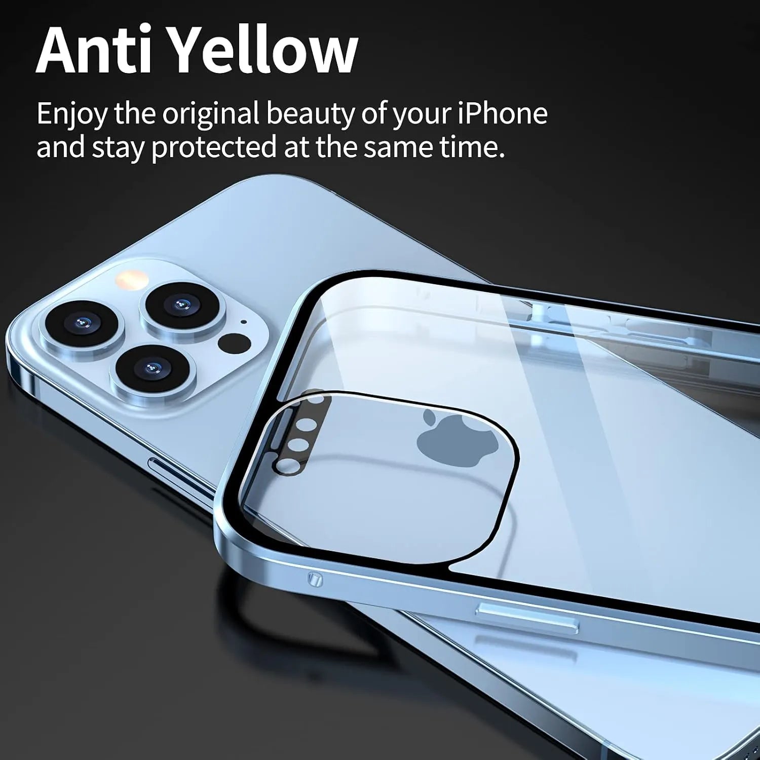 ✨ Magnetic iPhone case with privacy glass and metal frame✨