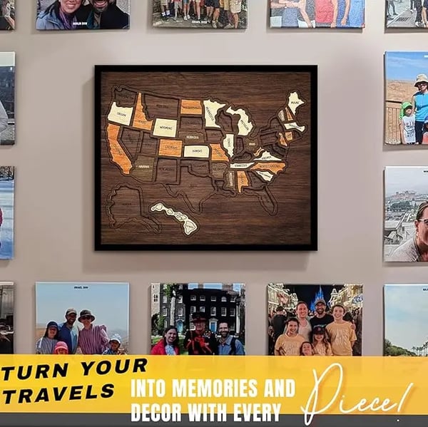 Wooden USA Travel Map Puzzle🧩A Stylish Way to Track Your Journey & Memories