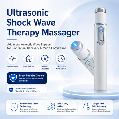 Advanced Acoustic Shockwave Therapy Device for At-Home Pain Relief & Male Performance Support