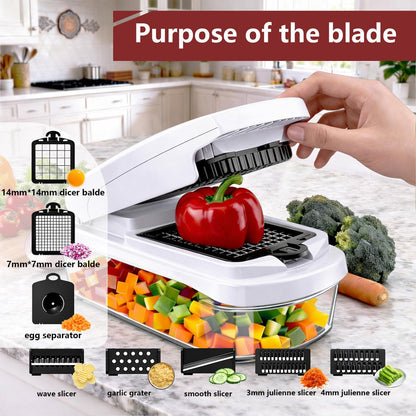 Vegetable Chopper,15-in-1 Multifunctional Food Chopper