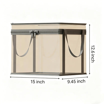 🔥Portable Large Heavy-Duty Thick Plastic Clear Storage Box with Hinged Lid📦