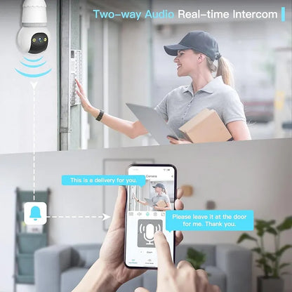 ⚡4MP Light Bulb Security Camera 5G&2.4GHz Wireless Outdoor Indoor Camera with Night Vision 🔥