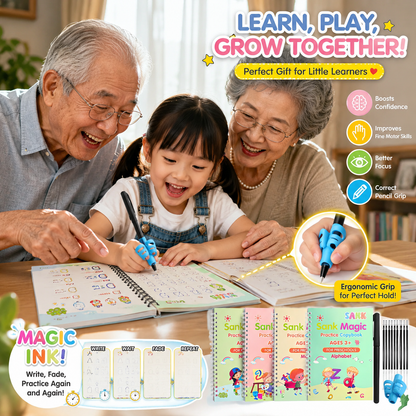 💥📚MagicBook | Kids Practice Copybook Set (4Pcs/Set)💥