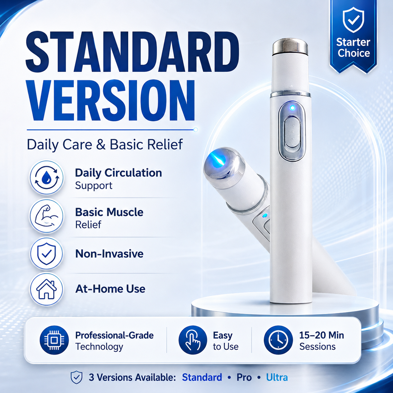 Advanced Acoustic Shockwave Therapy Device for At-Home Pain Relief & Male Performance Support