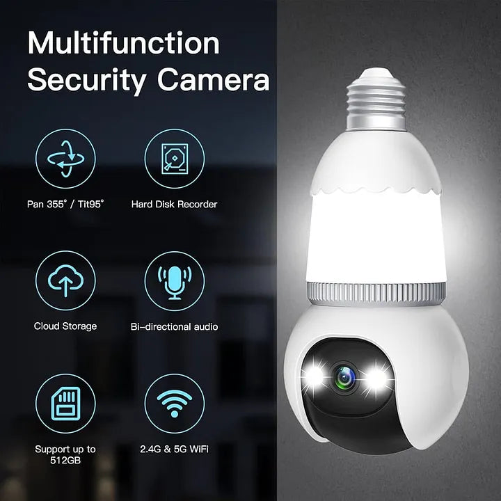 ⚡4MP Light Bulb Security Camera 5G&2.4GHz Wireless Outdoor Indoor Camera with Night Vision 🔥