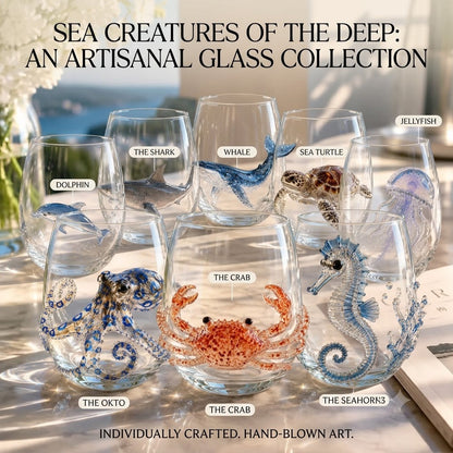 🌊 3D Ocean Animal Artisan Glassware Collection for Fresher Sips, Coastal Elegance & Elevated Home Bar Vibes