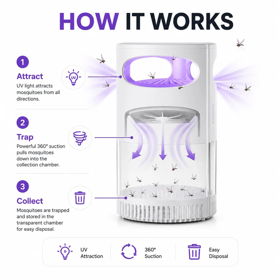 🦟  UV Mosquito Killer Lamp – quiet, USB, chemical-free. 50K+ sold! 🔇🌙
