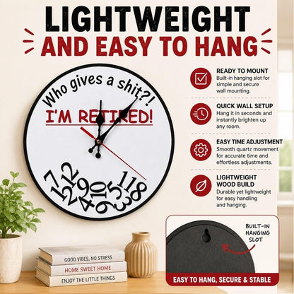 🔥Hot Sale 49% OFF🔥Retirement Humorous Quote Wall Clock