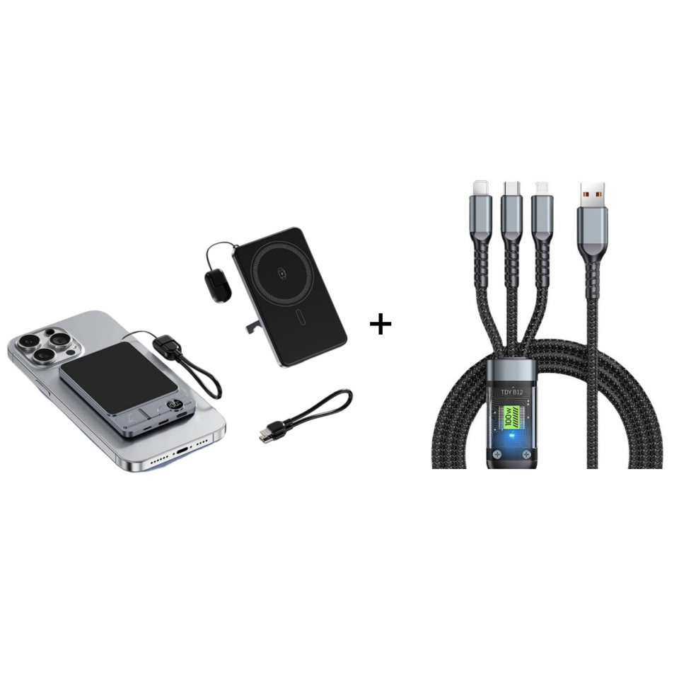 🔋✨Professional Magnetic Charger for Travelers & Professionals 🧲| 22.5W Wired & 15W Wireless | 10,000 mAh | Fast Delivery💥
