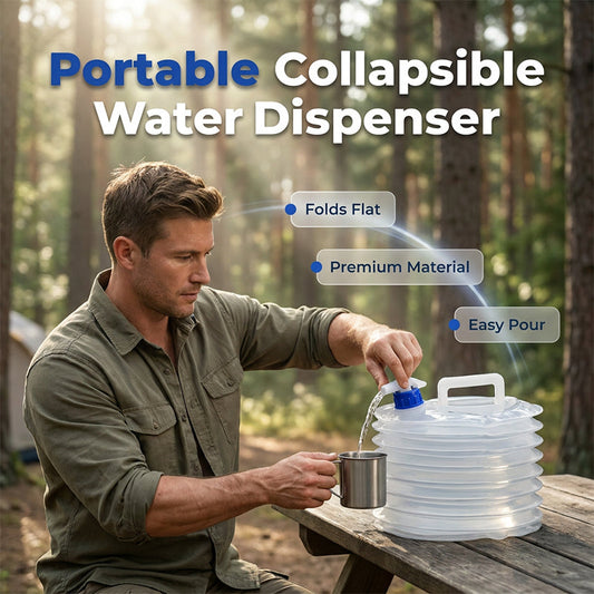 Collapsible Camping Water Container with Spigot | BPA-Free Accordion Jug