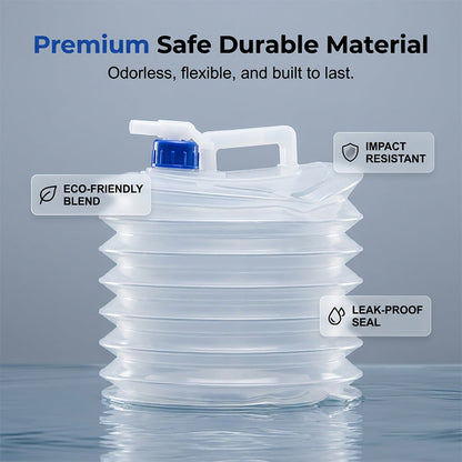 Collapsible Camping Water Container with Spigot | BPA-Free Accordion Jug