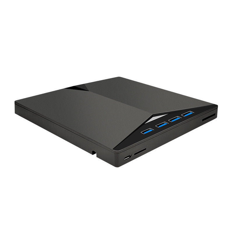 External DVD Drive USB 3.0 Type-C 7-in-1 CD/DVD Burner and Hub for Laptop, PC, Mac