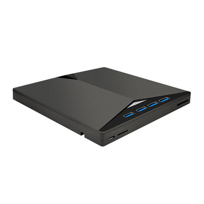 External DVD Drive USB 3.0 Type-C 7-in-1 CD/DVD Burner and Hub for Laptop, PC, Mac