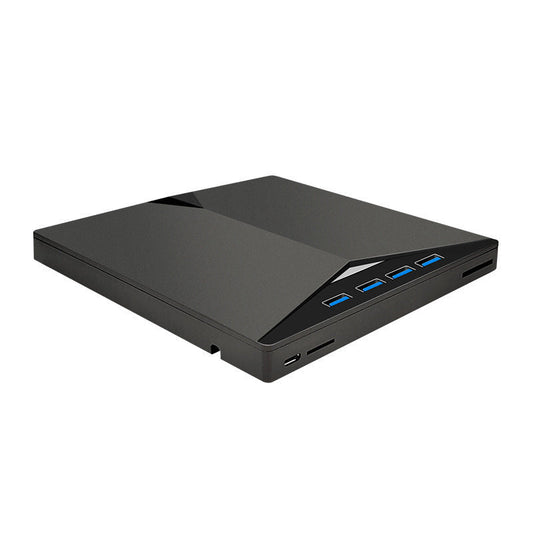 External DVD Drive USB 3.0 Type-C 7-in-1 CD/DVD Burner and Hub for Laptop, PC, Mac